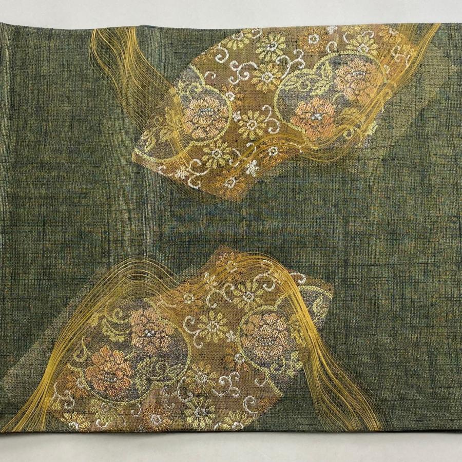 【逸品】藤林徳扇 水仙 刺繍 金プラチナ箔 お太鼓柄 逸品】藤林徳扇 水仙 刺繍 金プラチナ箔 お太鼓柄 袋帯 逸品 お太鼓柄 正絹