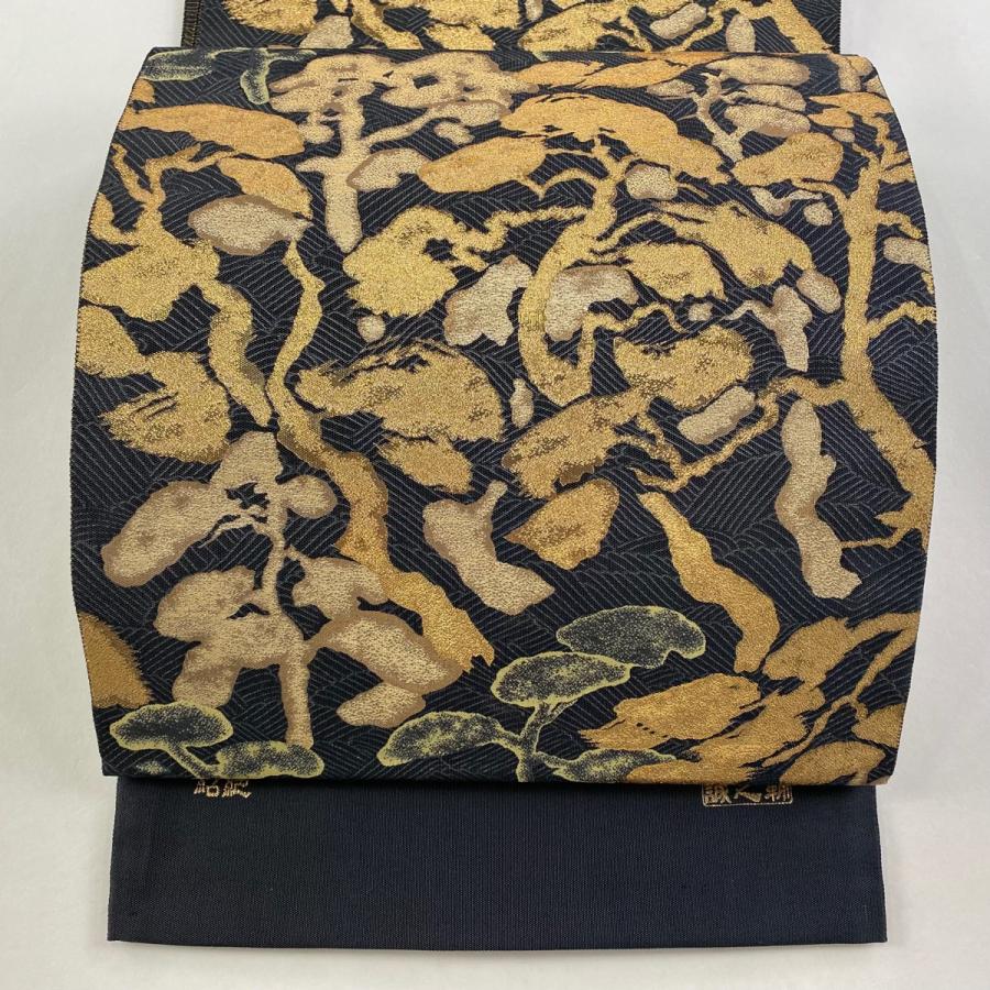 袋帯 美品 名品 落款あり 証紙あり 誠之輔 紹巴 博多織 松 箔