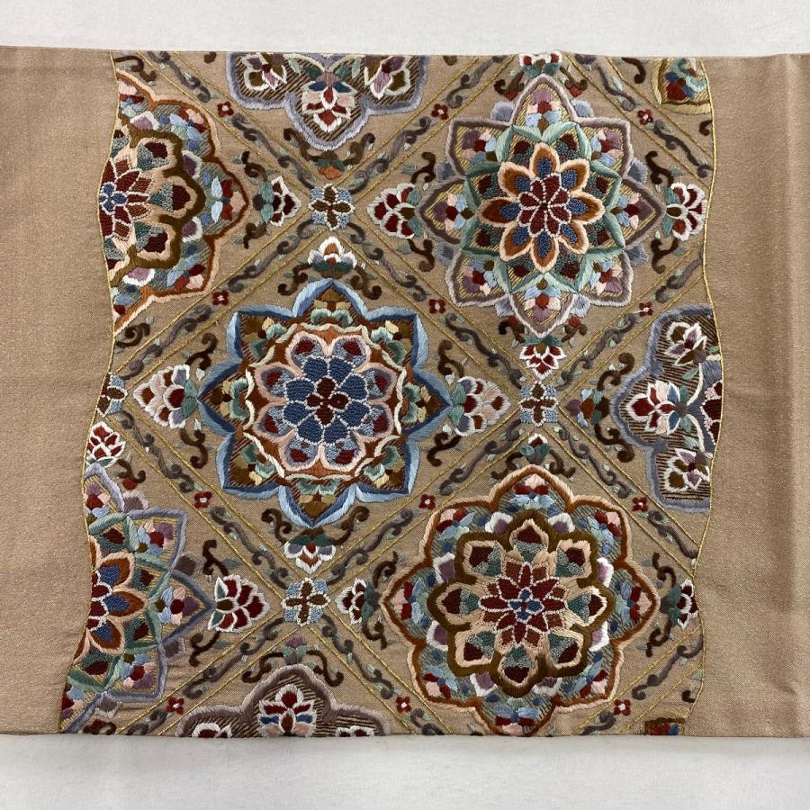 正絹 袋帯 太鼓柄 ムガシルク 手刺繍 ゴージャス 訳あり 正絹 袋帯 太鼓柄 ムガシルク 手刺繍 ゴージャス 訳あり