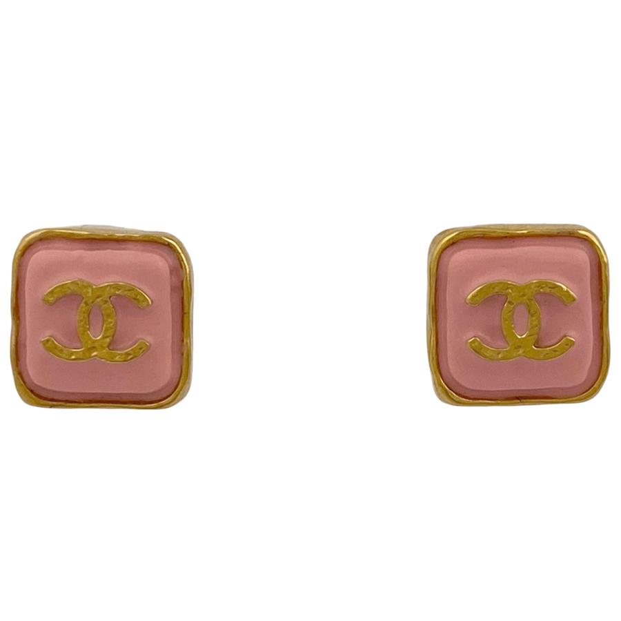 CHANEL（シャネル） ココマーク ピアス CC スクエア ピアス GP ピンク