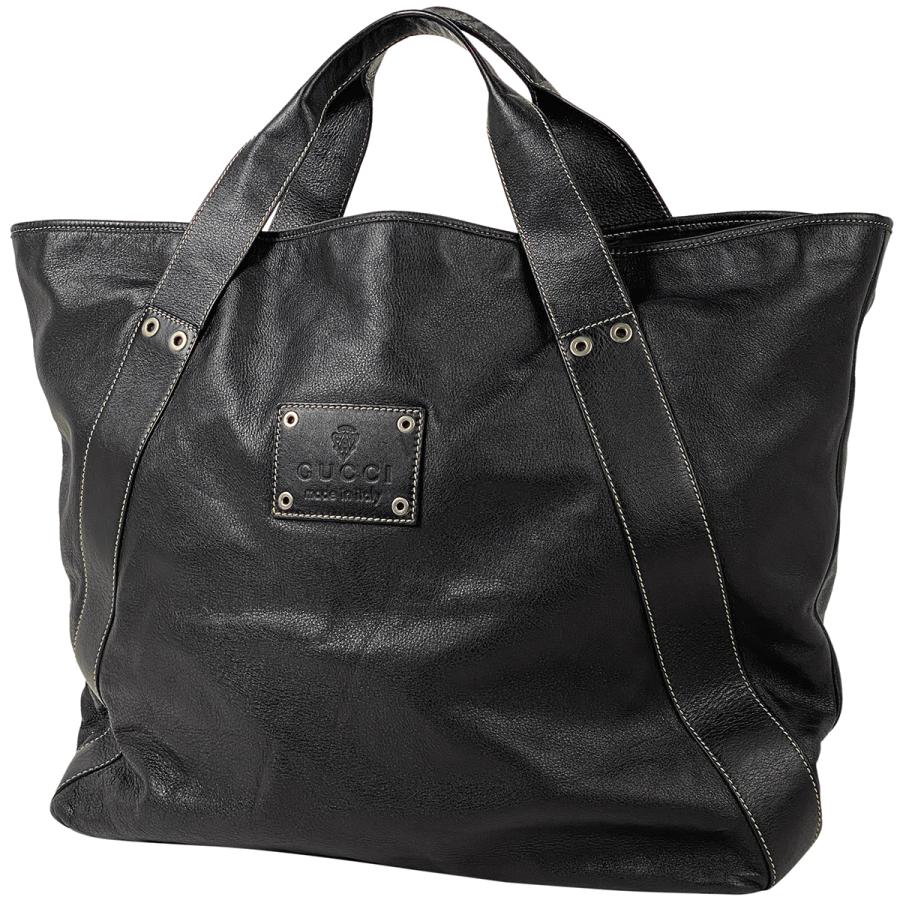 GUCCI グッチ ロゴ トートバッグ ハンドバッグ ステッチ レザー  