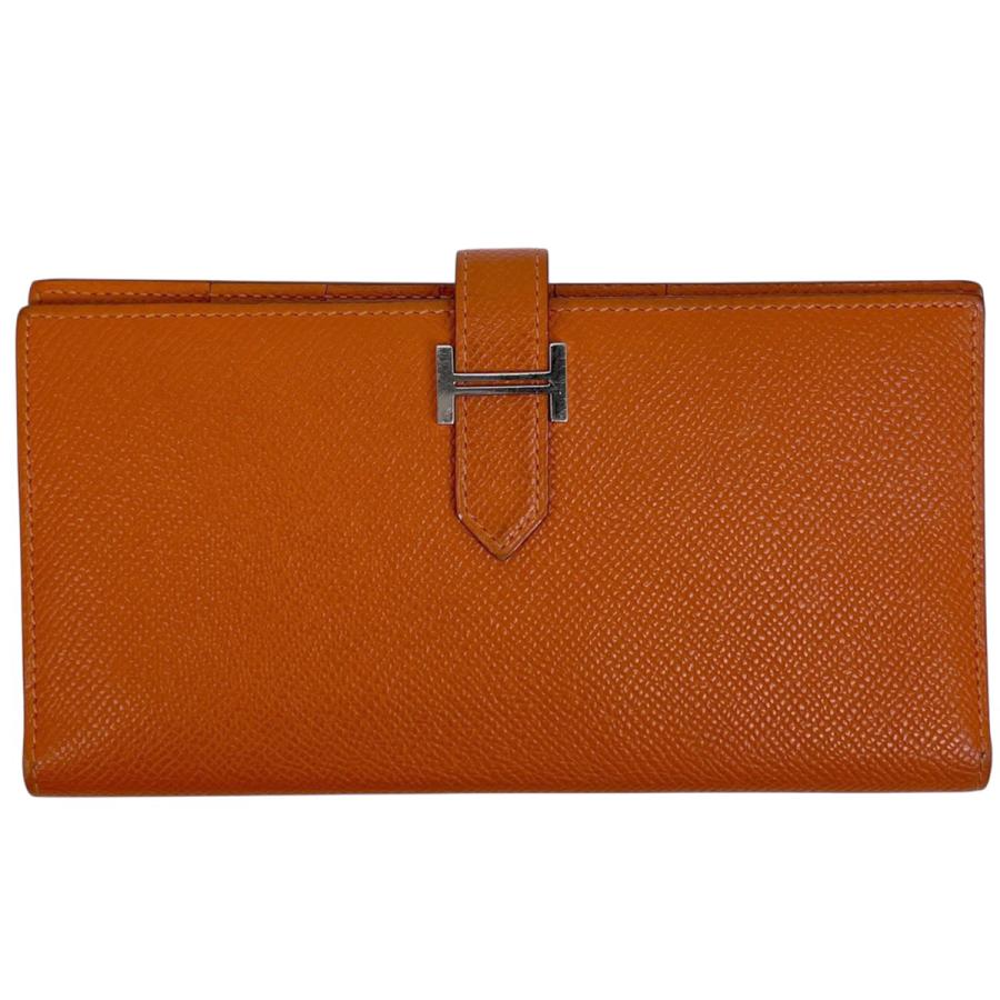 HERMES（エルメス） ベアン Hロゴ 二つ折り 長財布 ヴォーエプソン
