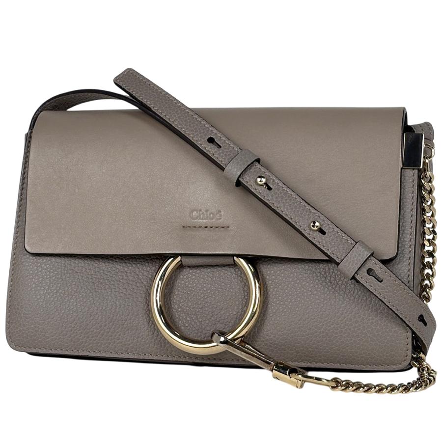 ✩︎⡱Chloe✩︎⡱クロエ　ショルダーバッグ　パラティ　グレージュ Chloe（クロエ） フェイ ショルダーバッグ ロゴ レザー グレージュ