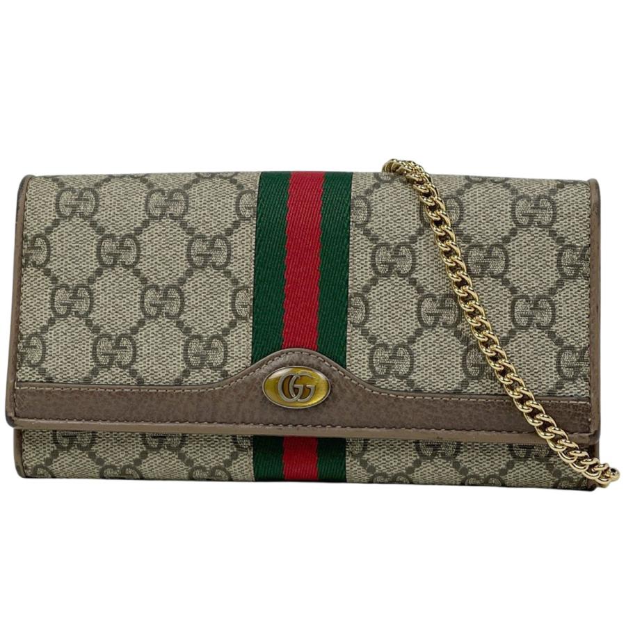 GUCCI（グッチ） オフィディアGG 二つ折り 長財布 チェーンウォレット