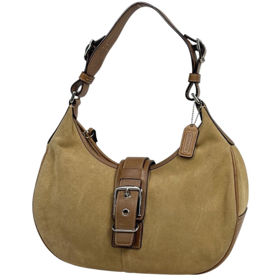 COACH（コーチ） ロゴ ショルダーバッグ スエード ベージュ 7559