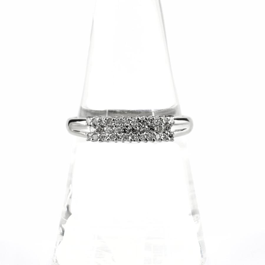 メレダイヤ デザインリング プラチナ 指輪 リング 16号 Pt900