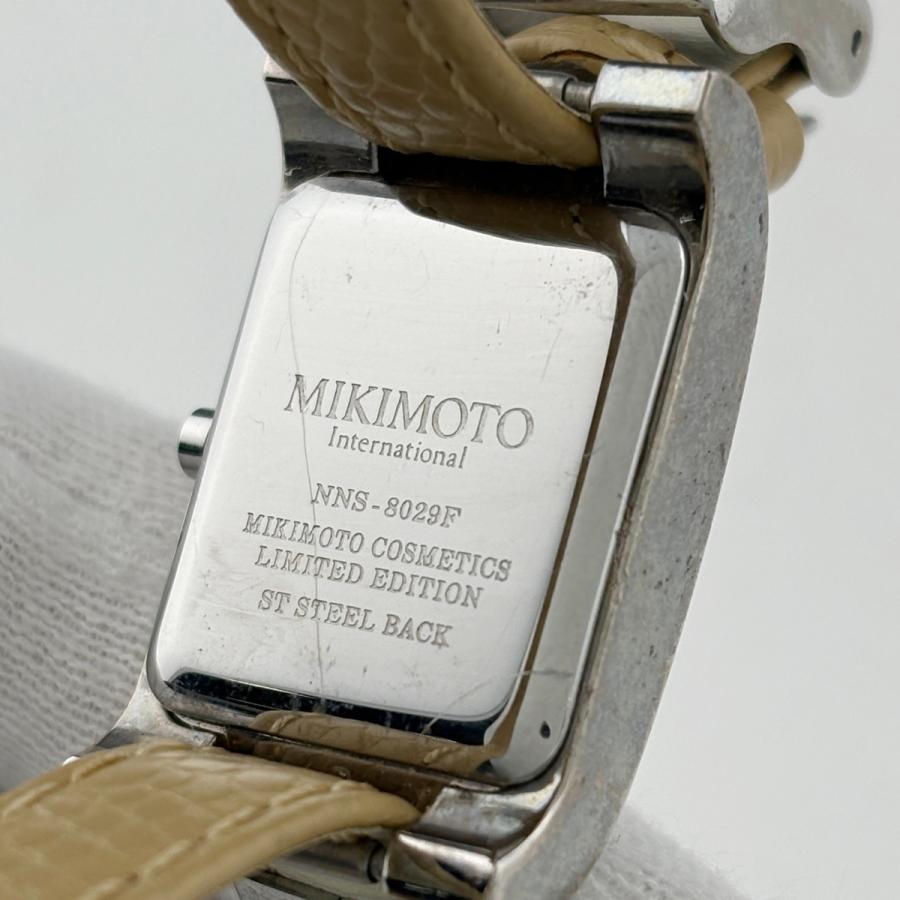 MIKIMOTO（ミキモト） スクエア NNS-8029F 腕時計 SS レザー クォーツ