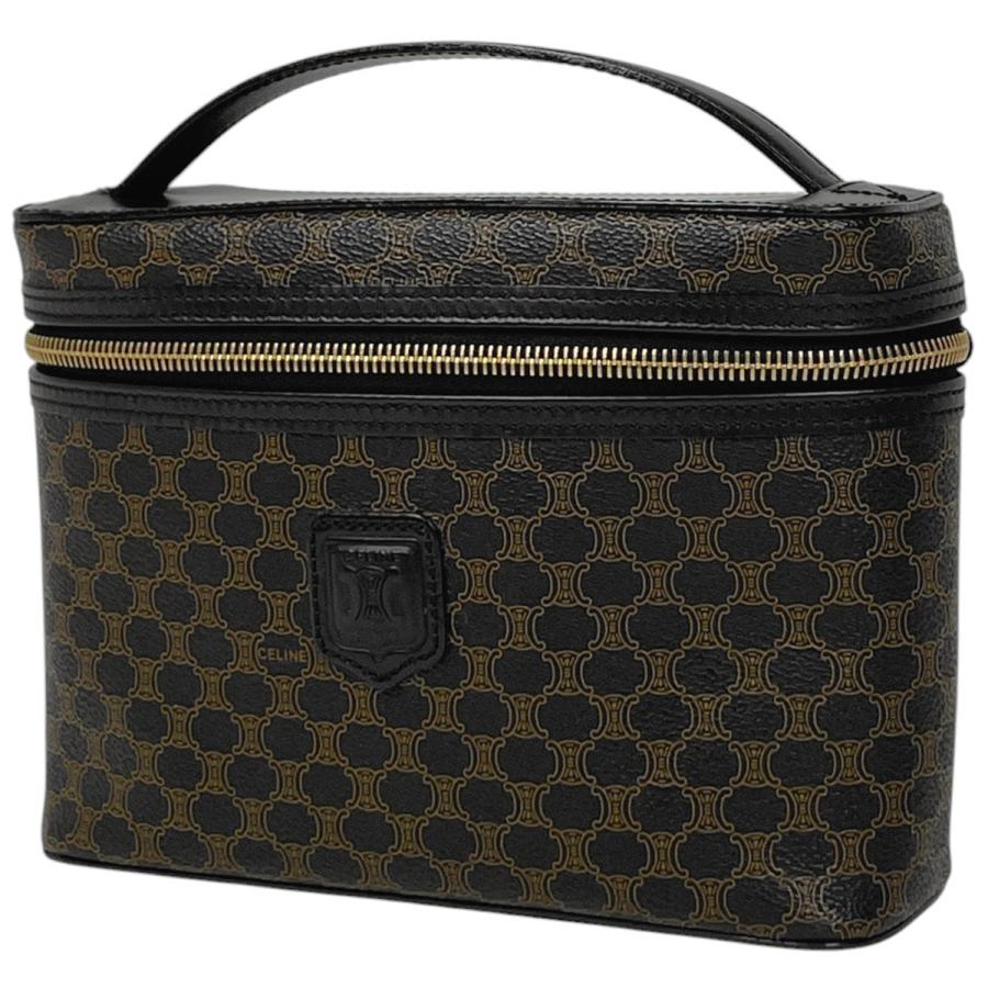 セリーヌ マカダム 黒 ハンドバッグ バニティバッグ CELINE（セリーヌ） マカダム柄 バニティ バッグ ハンドバッグ メイク