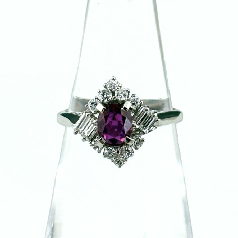 pt900ルビーエメラルドデザインリング pt900ルビーエメラルドデザインリング PT900 0.646ctコロンビア産