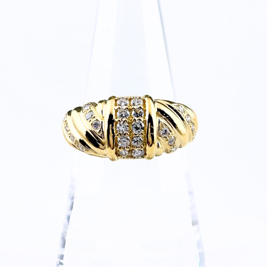 メレダイヤ デザインリング YG イエローゴールド 指輪 リング 14.5号