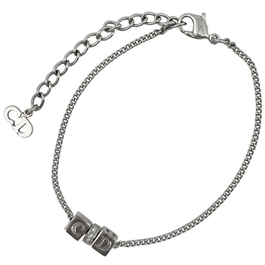 Dior ロゴ シルバーブレスレット ラインストーン【美品】 Christian Dior（クリスチャン・ディオール） ロゴ ラインストーン