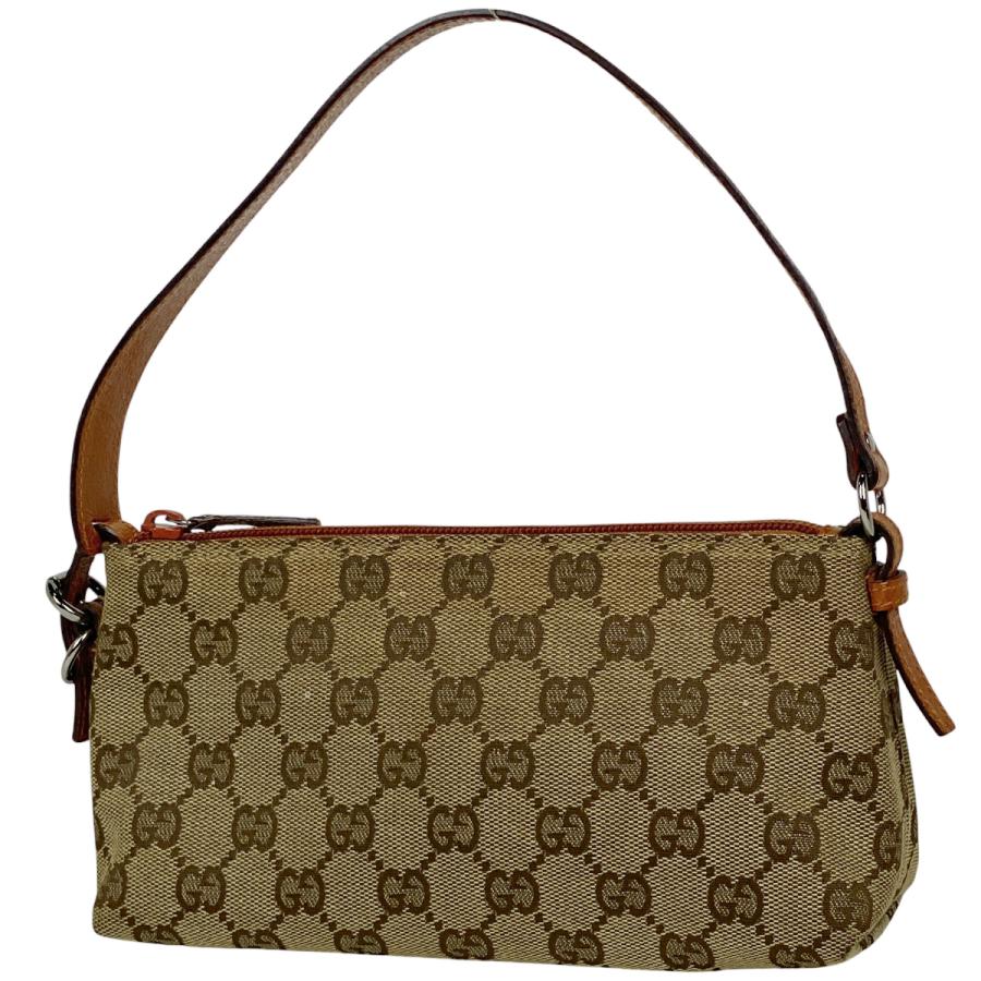 GUCCI グッチ アクセサリーポーチ GG柄 キャンバス ブラウン GUCCI（グッチ） GUCCI GG柄 ハンドバッグ アクセサリーポーチ