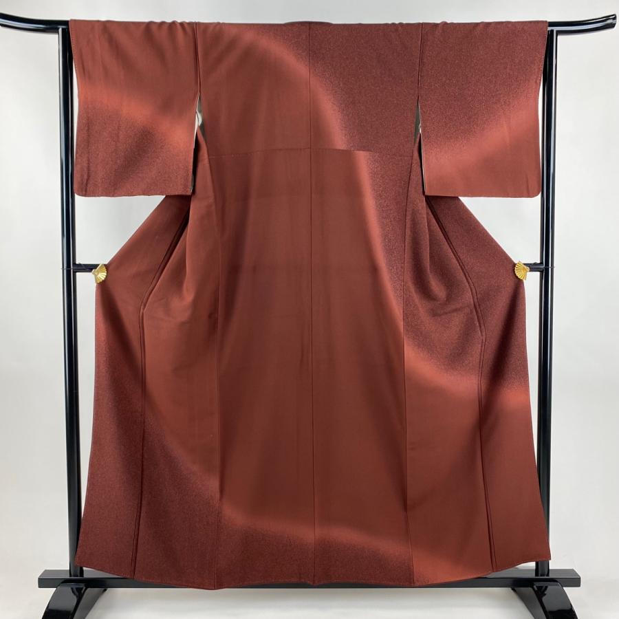 付下げ 身丈158cm 裄丈64cm 正絹 秀品 【中古】 付下げ 身丈158cm 裄丈64cm M 袷 裾ぼかし柄 赤茶 正絹 秀品 中古