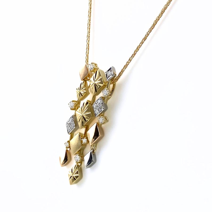 タサキ TASAKI メレダイヤ デザインネックレス YG イエローゴールド 