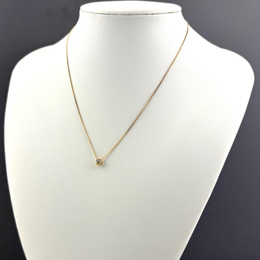 メレダイヤ デザインネックレス YG イエローゴールド ペンダント ネックレス K18 ダイヤモンド レディース 中古