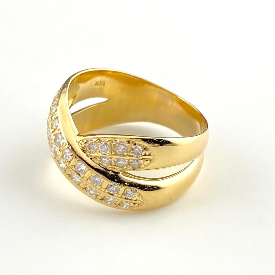 18Kリング 0.50ctメレダイヤ メレダイヤ デザインリング YG イエローゴールド 指輪 リング 13.5号