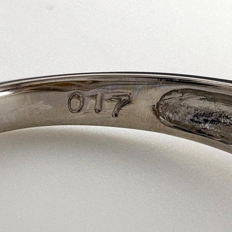 パール デザインリング プラチナ 指輪 メレダイヤ 真珠 リング 13号 