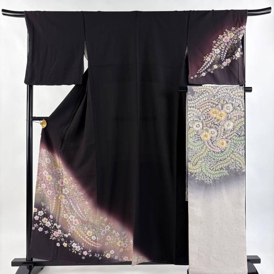 美品 付下げ 身丈159cm 裄丈68cm L 袷 翠山工房 袋帯セット 落款あり