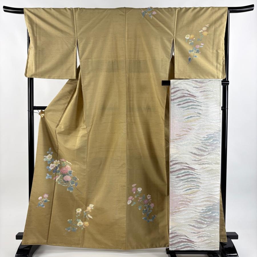 袷 紬 結城紬 浅緋色 裄67cm 無地紬 正絹 半衿おまけ付き 楽天市場