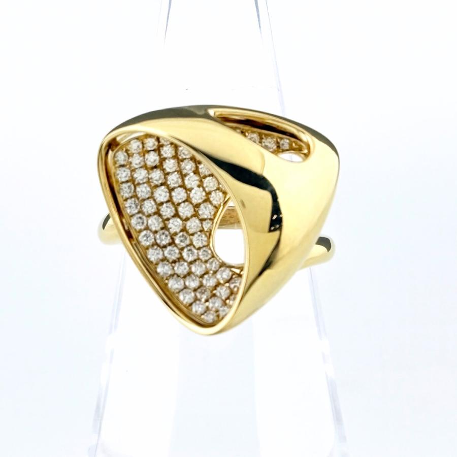 メレダイヤ デザインリング YG イエローゴールド 指輪 リング 11号 K18