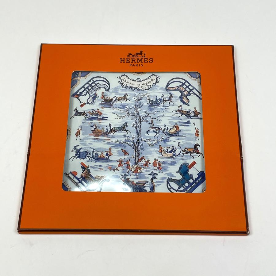 HERMESスカーフ カレ90 ソリとスケート エルメス HERMES カレ90