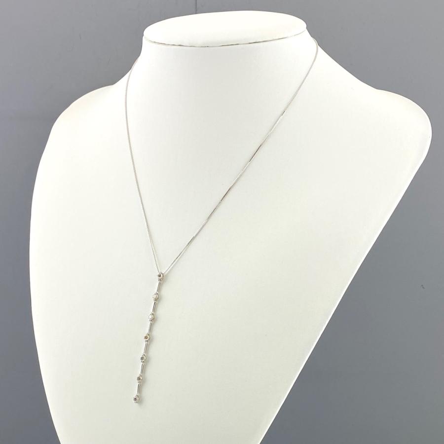 中古　K18WGホワイトゴールド天然ダイアモンド1ctネックレス長さ調節できる ダイヤモンド 一粒 ネックレス 天然ダイヤ K18 ホワイトゴールド 18金