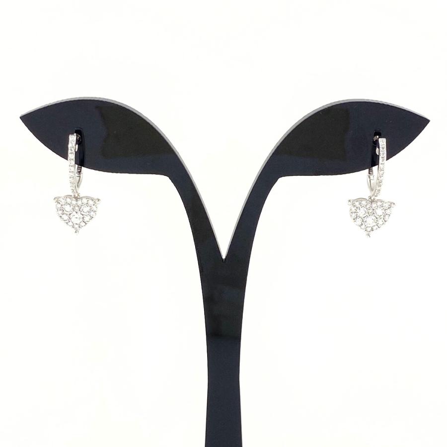 WGハートダイヤモンドピアス／ポンテヴェキオ Ponte Vecchio（ポンテヴェキオ） ハートモチーフ デザインピアス WG