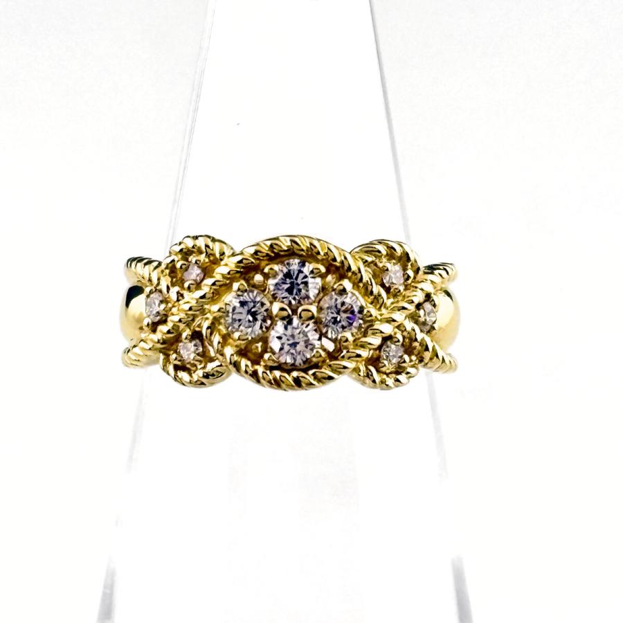 メレダイヤ デザインリング YG イエローゴールド 指輪 リング 10.5号