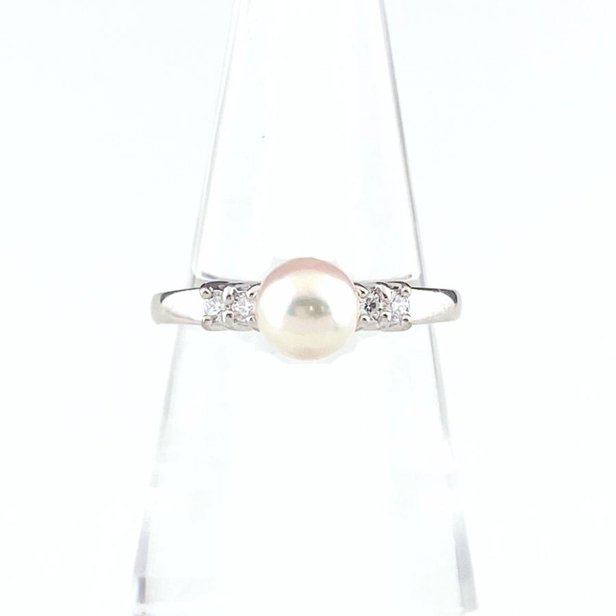 MIKIMOTO（ミキモト） パール デザインリング 指輪 真珠 メレダイヤ