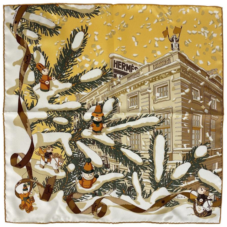 エルメス　フォーブル２４番地のクリスマス　小皿　美品 HERMES（エルメス） プチ カレ Noel au 24 Faubourg フォーブル24番地