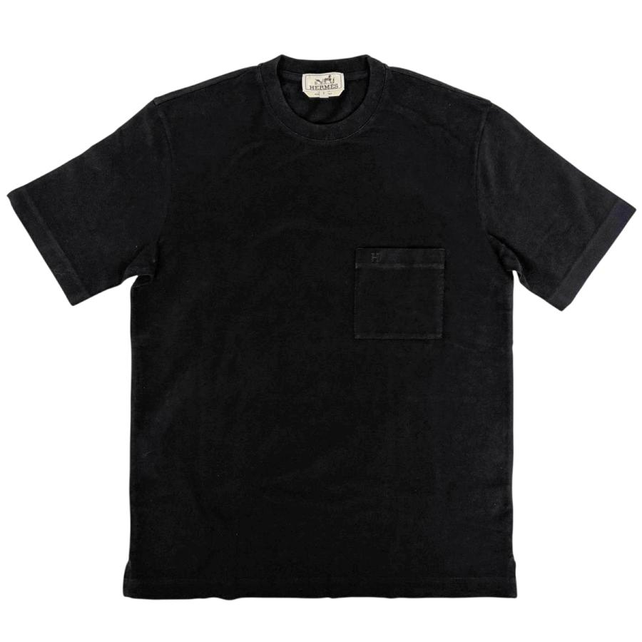 未使用級 HERMES エルメス 半袖Tシャツ ポケットHロゴ 黒 Sサイズ HERMES（エルメス） HERMES Hロゴ Tシャツ ポケット トップス 半袖T