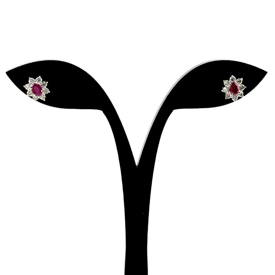 ルビーダイヤピアス・PT900・2.６g・中古品 楽天市場】Pt900 ルビー ダイヤモンド ピアススタッドピアス PT