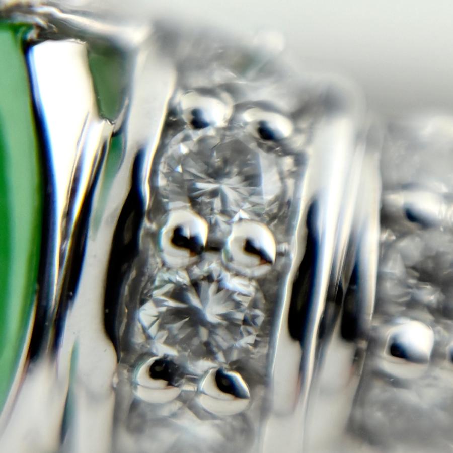 【翡翠 アンティークリング 】メレダイヤ0.16ct PM900刻印 翡翠 デザインリング プラチナ 指輪 メレダイヤ リング 11.5号 Pt900