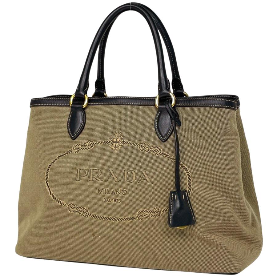 PRADA（プラダ） ロゴ ジャガード ハンドバッグ トートバッグ 手提げ