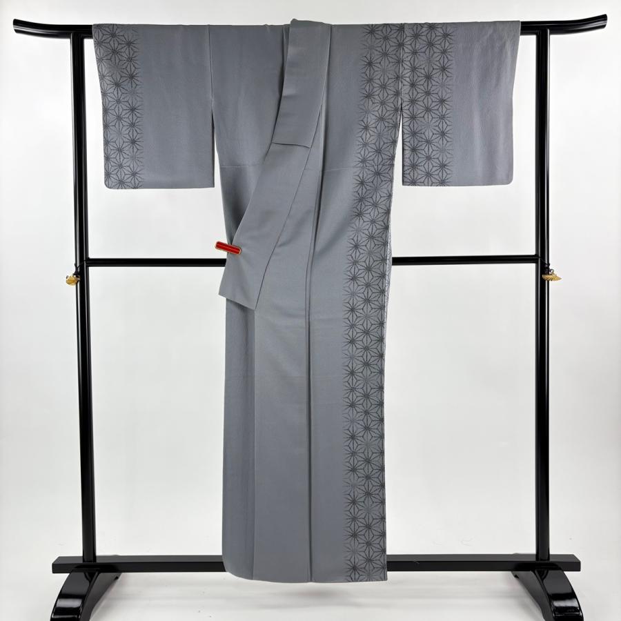 付下げ 身丈155.5cm 裄丈62cm S 袷 斉藤上太郎 やまと 落款あり 麻の葉