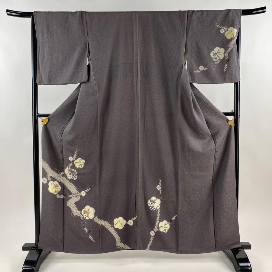 付下げ　臙脂　美品　裄長め 付下げ臙脂美品裄長め