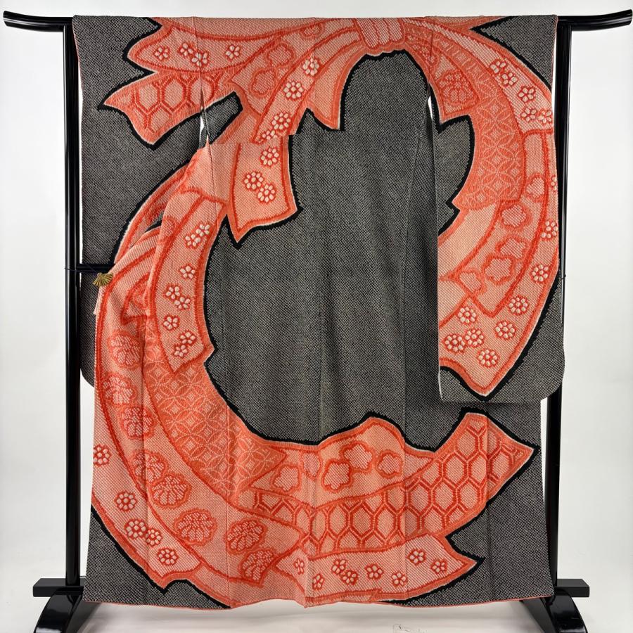 【美品】 振袖 身丈159cm 裄丈65cm 正絹 秀品 【中古】 美品 振袖 身丈159cm 裄丈65.5cm M 袷 正峰 落款あり 辻が花 銀通し