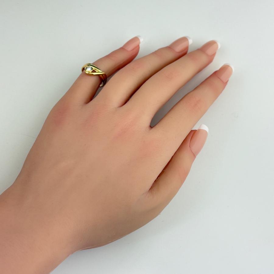 ダイヤモンド デザインリング YG イエローゴールド 指輪 リング 9号