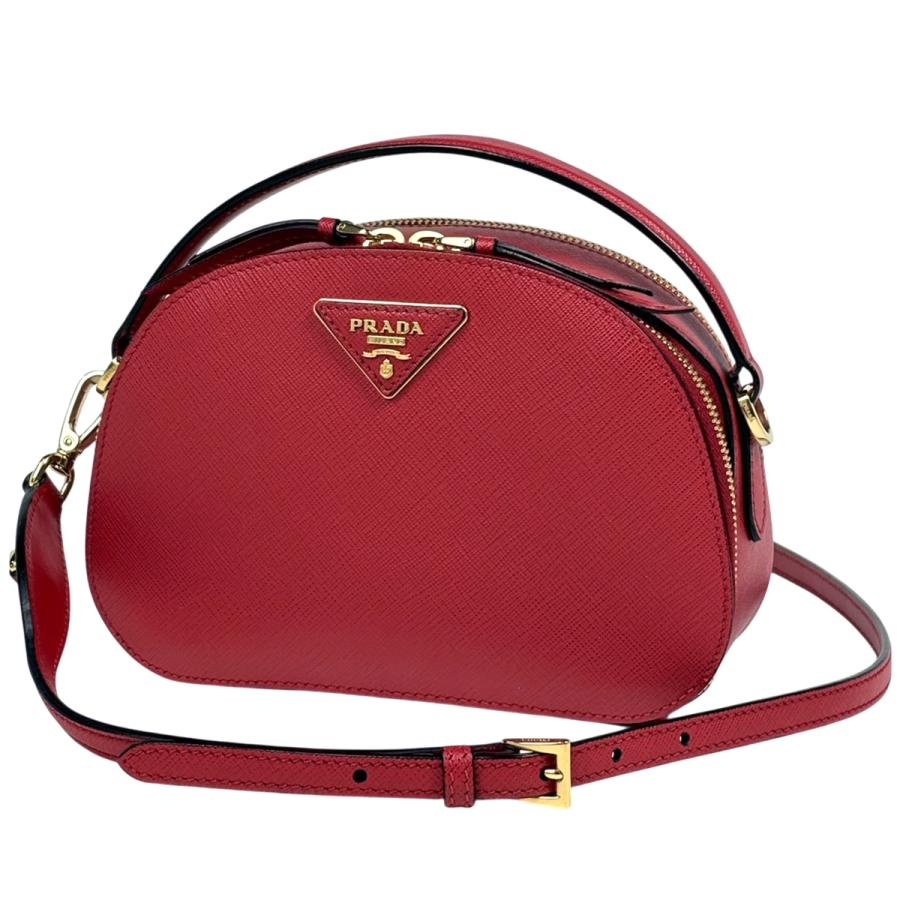 PRADA（プラダ） ロゴ プレート ハンドバッグ オデット 2WAY レザー
