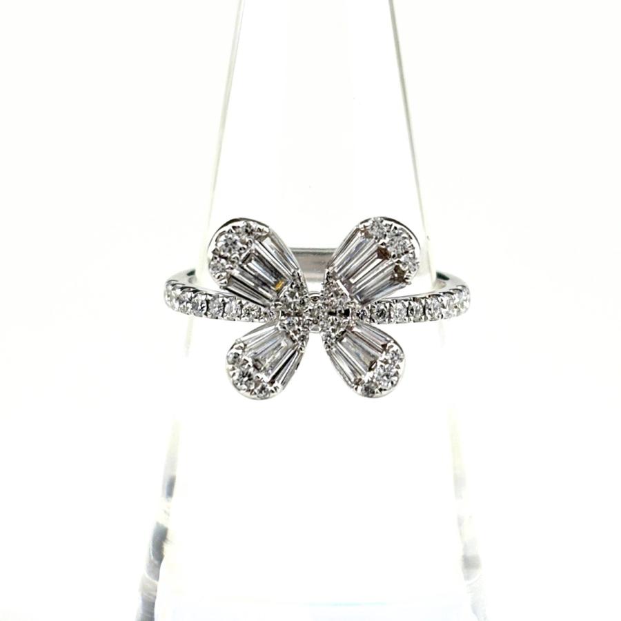 フラワーモチーフ デザインリング WG ホワイトゴールド 指輪