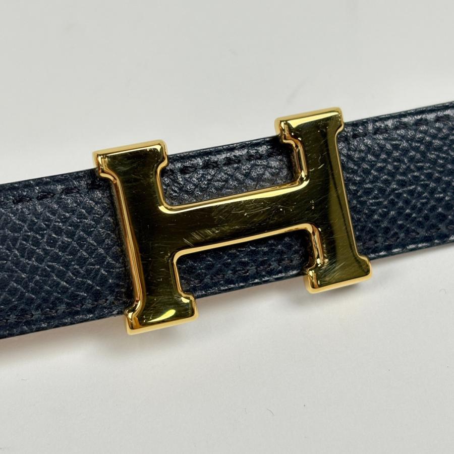 エルメス HERMES コンスタンス Hベルト リバーシブル ベルト 衣料品 レザー □A刻印（1997年製造） レディース ブラック系 【中古】 HERMES - エルメス HERMES コンスタンス Hベルト リバーシブル ベルト