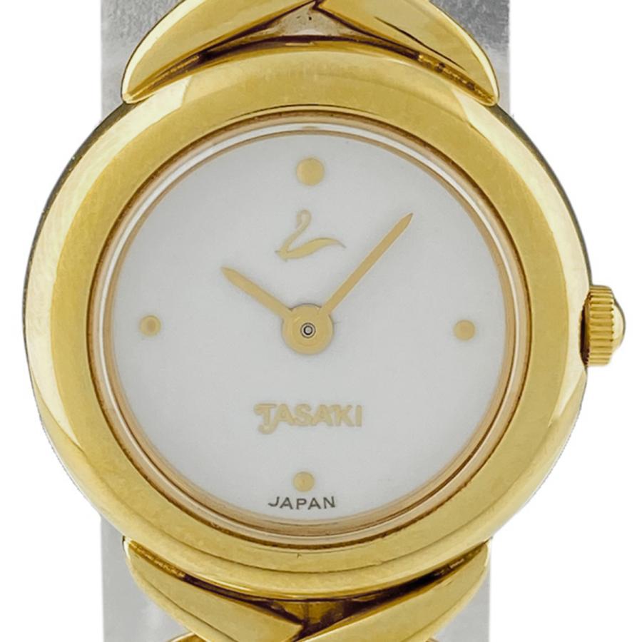 CAPUCCI ゴールド/ホワイト パール装飾 腕時計 エレガント タサキ TASAKI パール ウォッチ 腕時計 GP クォーツ ホワイト