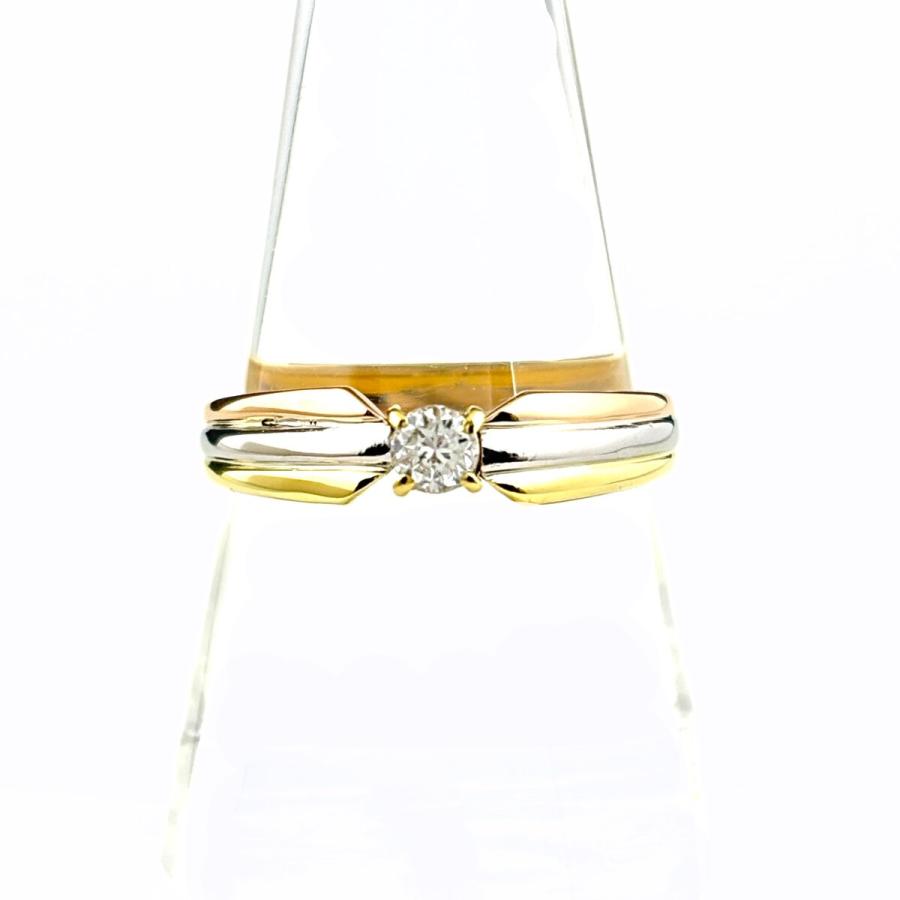 K18&Pt900 　ダイヤモンドデザインリング ダイヤモンド デザインリング YG イエローゴールド プラチナ 指輪