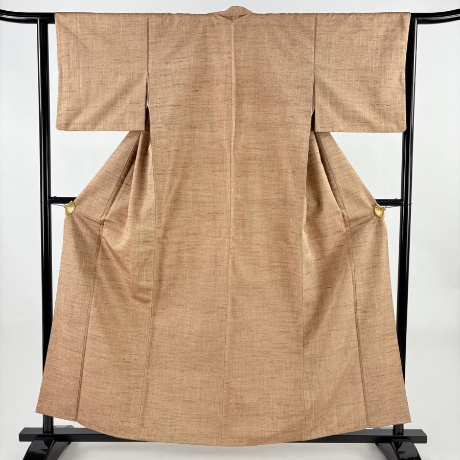紬 身丈157.5cm 裄丈63cm S 袷 茶色 正絹 秀品 中古 : リユース