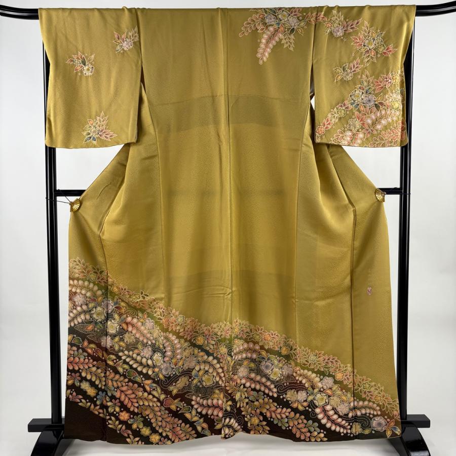 訪問着フルセット　翠山工房　ヤマト金銭　着物　正絹　黄色　七五三　お宮参り　m2 訪問着フルセット 辻が花 翠山工房 ヤマト謹製 着物 正絹 七五三 お