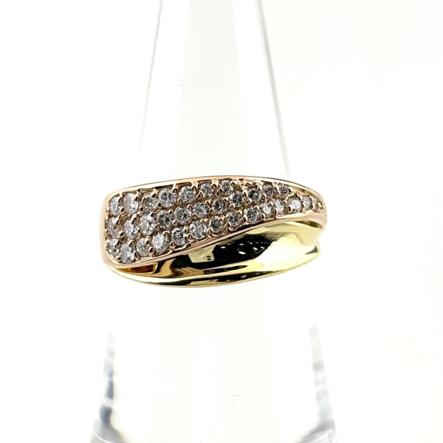 メレダイヤ デザインリング YG イエローゴールド 指輪 リング 12号 K18