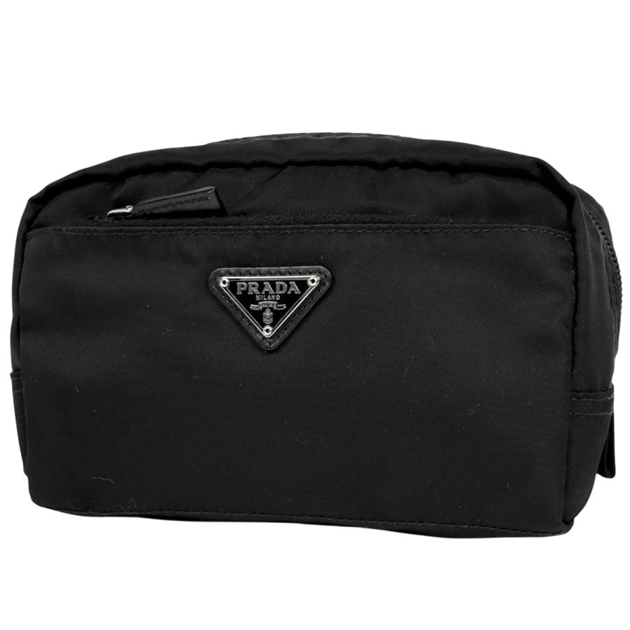 PRADA（プラダ） ロゴプレート ポーチ メイク コスメ 小物入れ 化粧