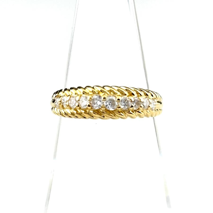 メレダイヤ デザインリング YG イエローゴールド 指輪 リング 11号 K18