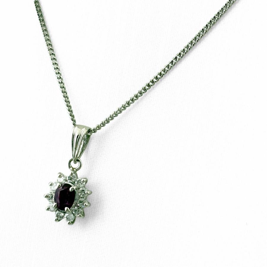 ルビー デザインネックレス プラチナ ペンダント メレダイヤ