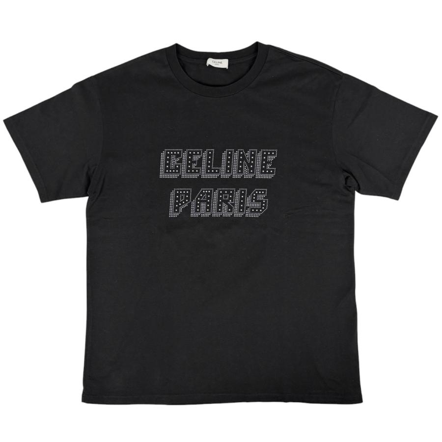 CELINE ロゴ 半袖Tシャツ ブラック セリーヌ ロゴ Tシャツ 半袖 タグ付属品付き